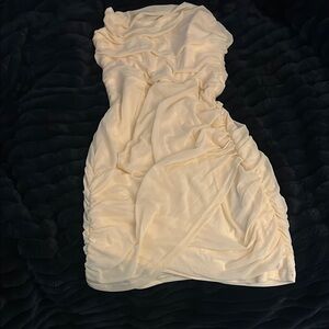 Elegant Cream Strapless Dress